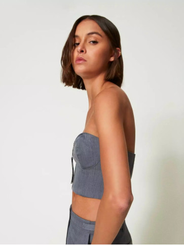 Бюстье / Середньо сірий меланж