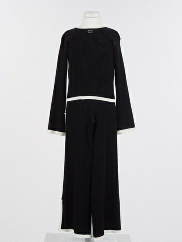 Трикотажний комплект / Чорний / Білий 242GJ3042