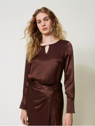 Атласна Блуза / Шоколад