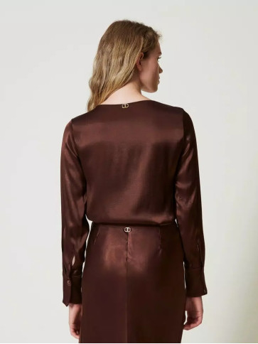 Атласна Блуза / Шоколад
