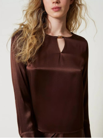 Атласна Блуза / Шоколад