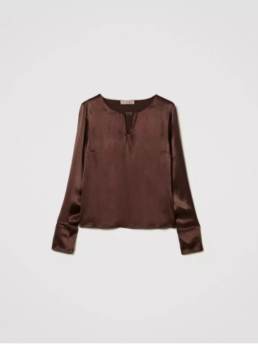 Атласна Блуза / Шоколад