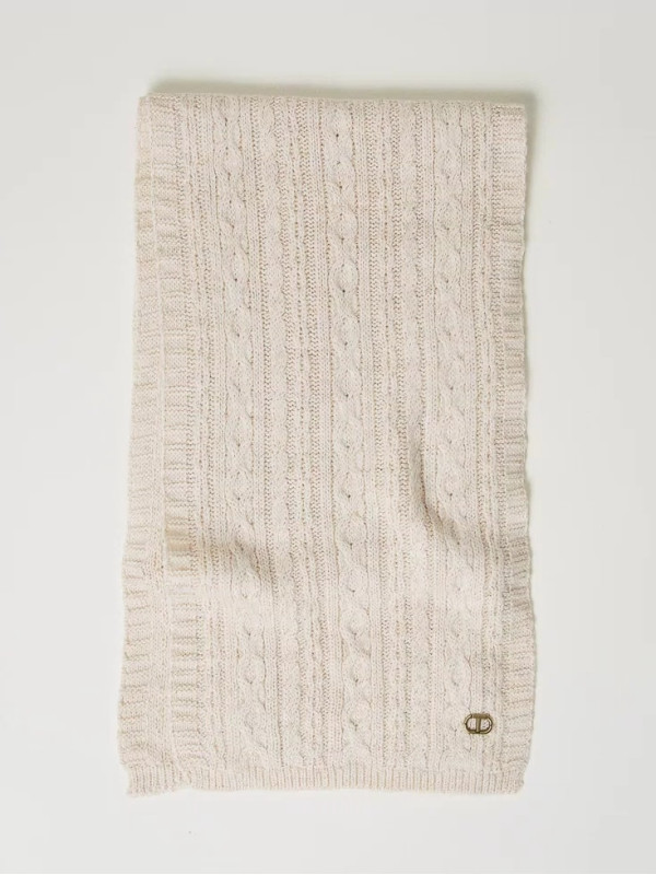 В'язаний шарф / Білий крем 242TO5731