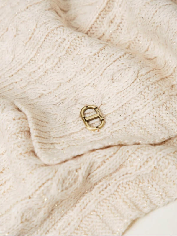 В'язаний шарф / Білий крем 242TO5731