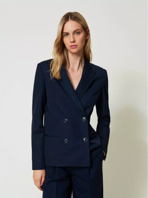 Блейзер / Індиго / Смужка люрекс 242TP2150