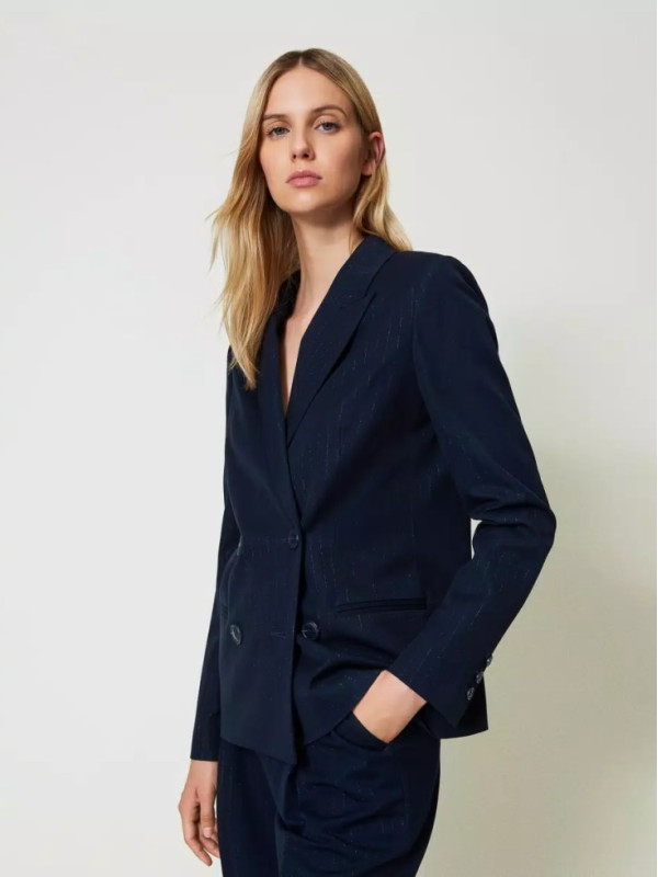 Блейзер / Індиго / Смужка люрекс 242TP2150