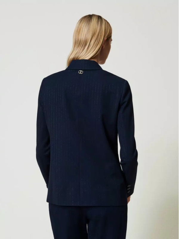 Блейзер / Індиго / Смужка люрекс 242TP2150