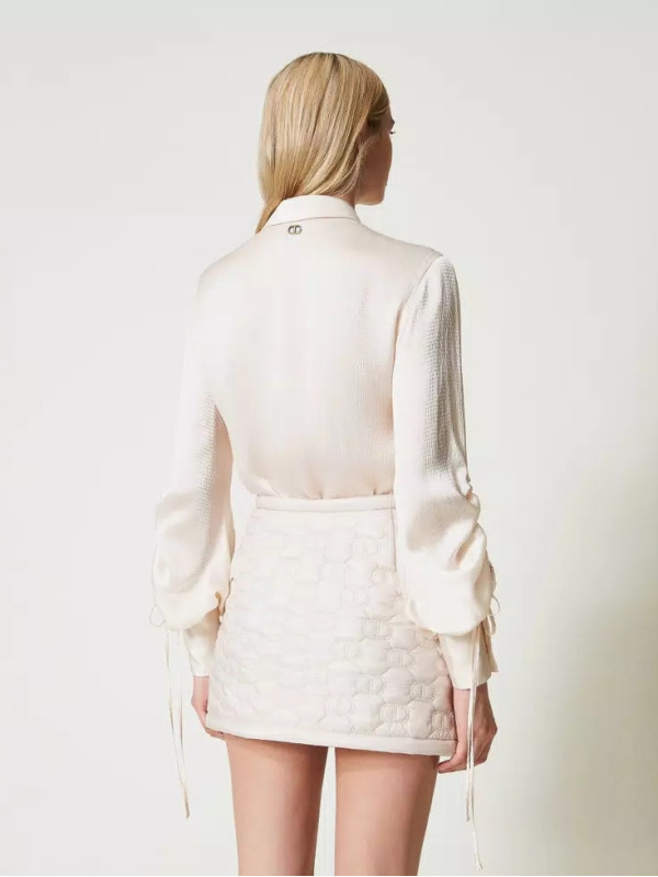 Сорочка з атласу / Старий білий 242TP2477