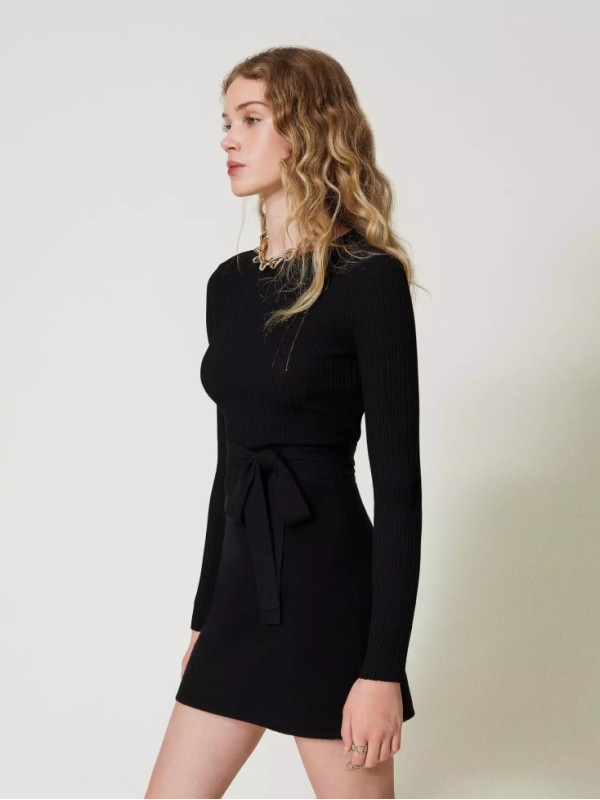 Светр з бантом / Чорний 242TP3040