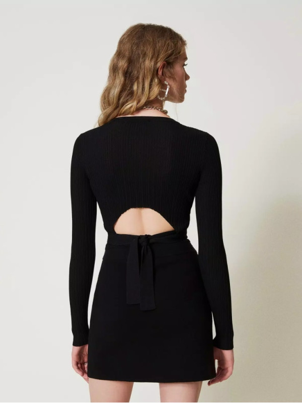 Светр з бантом / Чорний 242TP3040