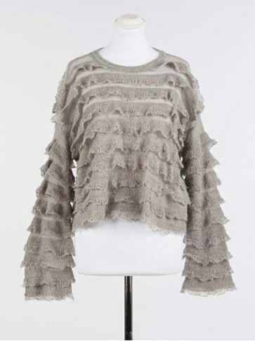 Пуловер з воланами / Сірий Меланж