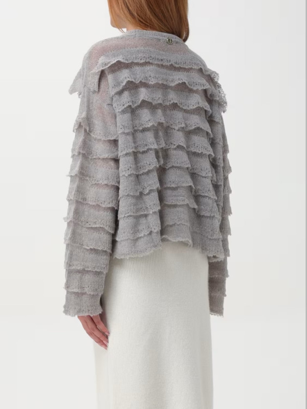 Пуловер з воланами / Сірий Меланж 242TP3102