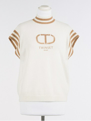 Трикотажна Блуза / Сніг / пісочно-коричневий