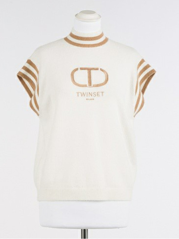 Трикотажна Блуза / Сніг / пісочно-коричневий 242TP3373