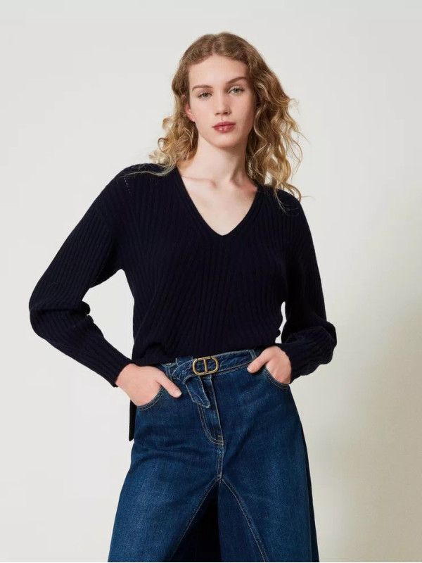 Светр з вовни / Індіго 242TP3716