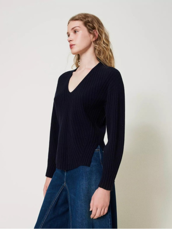 Светр з вовни / Індіго 242TP3716