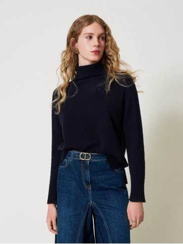 Водолазка з вовни / Індіго