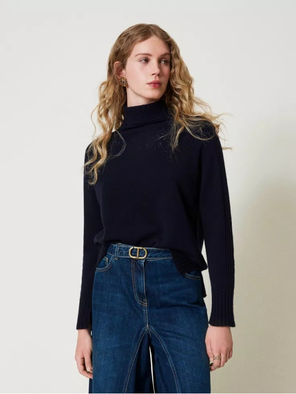 Водолазка з вовни / Індіго 242TP3717