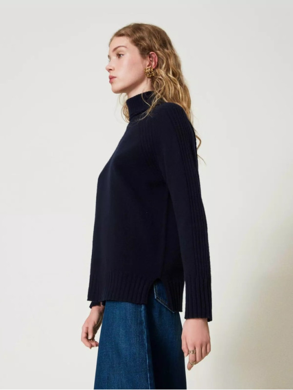 Водолазка з вовни / Індіго 242TP3717