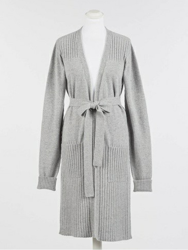 Кардіган максі / Сірий / сріблястий 242TP378A