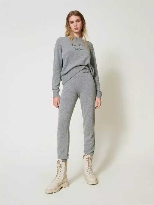 Штани / Сірий теплий меланж 242TP3801