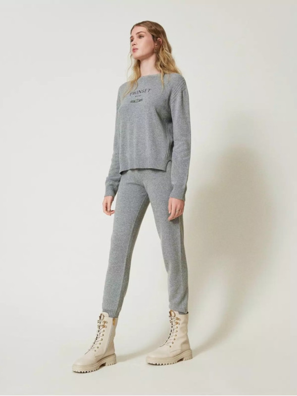 Штани / Сірий теплий меланж 242TP3801