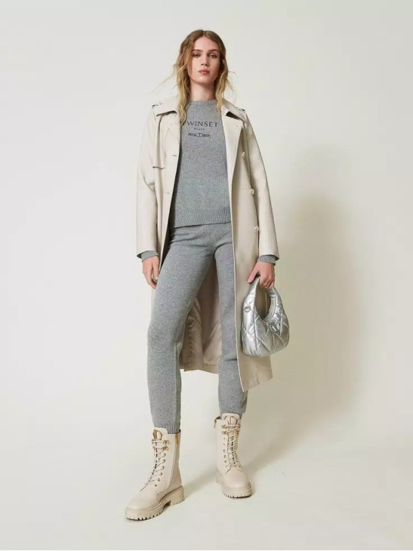 Штани / Сірий теплий меланж 242TP3801