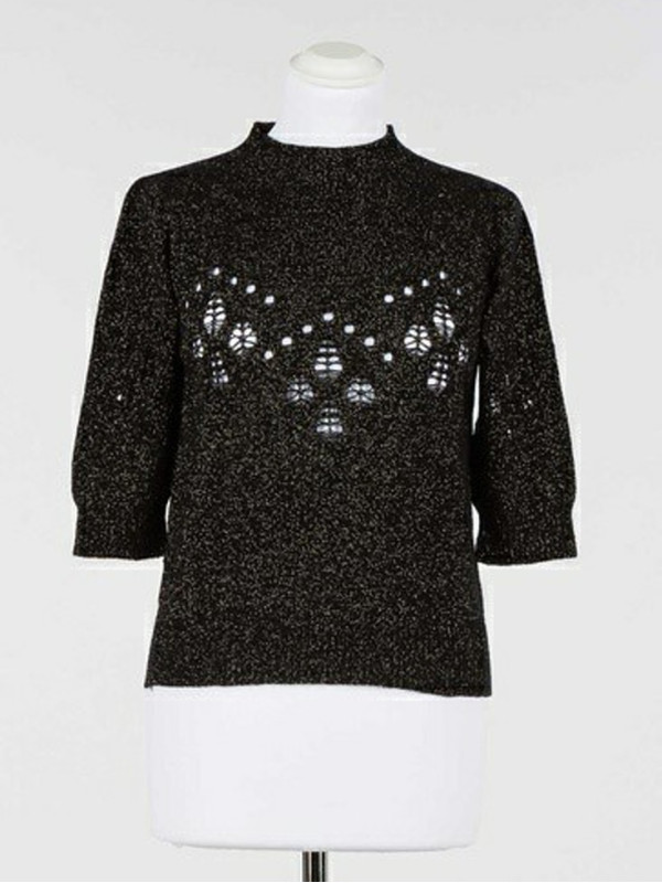 Джемпер / Чорний / Люрекс золото 242TT3011