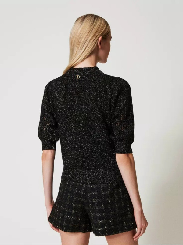 Джемпер / Чорний / Люрекс золото 242TT3011