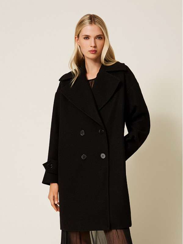 Двобортне пальто / Чорний 252AP2072