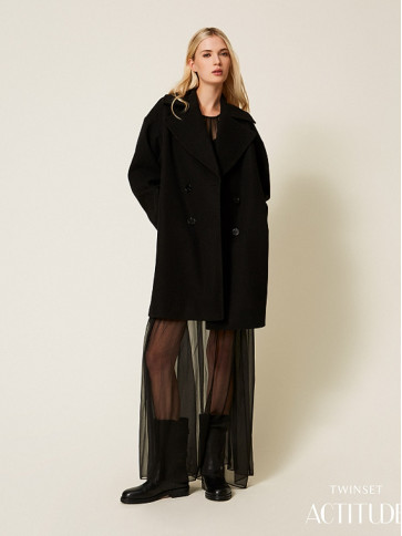 Двобортне пальто / Чорний