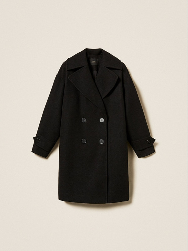 Двобортне пальто / Чорний 252AP2072