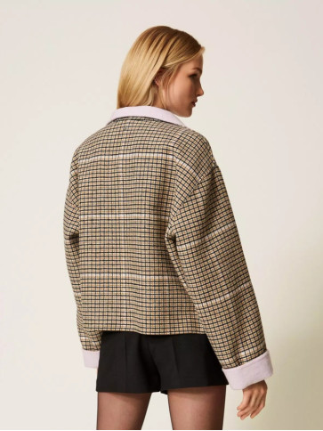 Двосторання куртка / Клітинка / фіалка