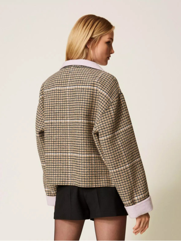 Двосторання куртка / Клітинка / фіалка 252AP2090