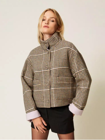 Двосторання куртка / Клітинка / фіалка