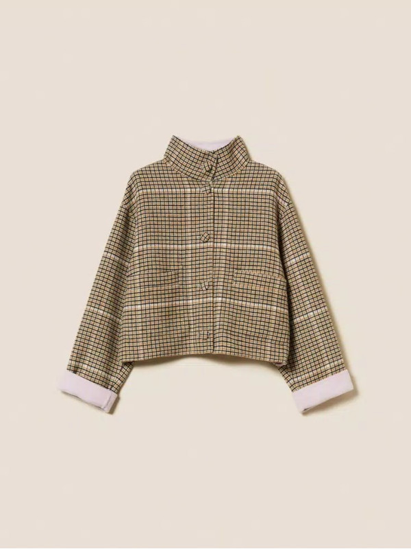 Двосторання куртка / Клітинка / фіалка 252AP2090