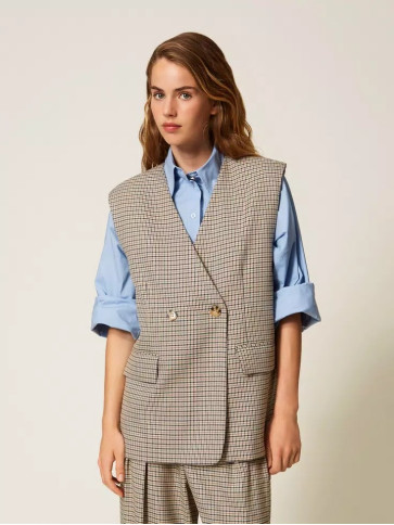 Жилет двобортний / Натуральний / лапка