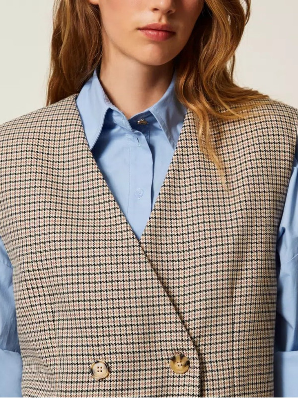 Жилет двобортний / Натуральний / лапка 252AP2241