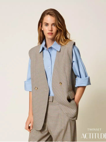 Жилет двобортний / Натуральний / лапка