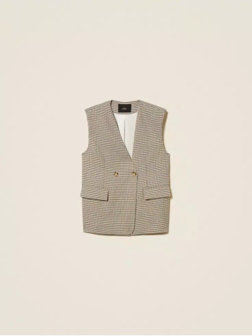 Жилет двобортний / Натуральний / лапка