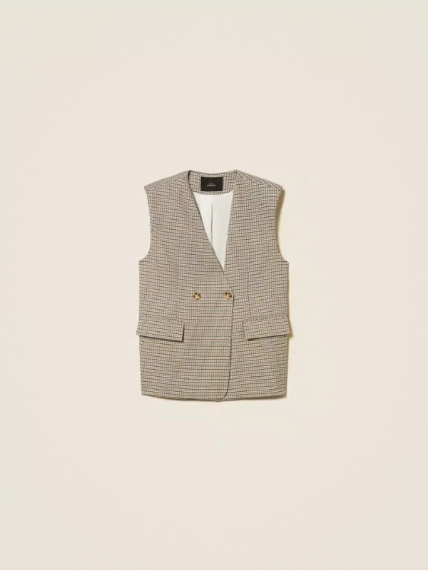 Жилет двобортний / Натуральний / лапка 252AP2241