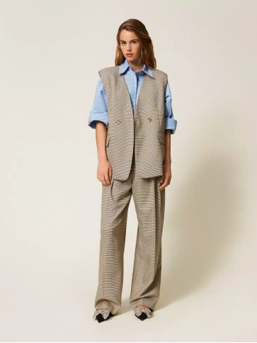 Жилет двобортний / Натуральний / лапка