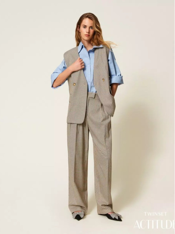 Штани палаццо / Натуральний / лапка 252AP2244