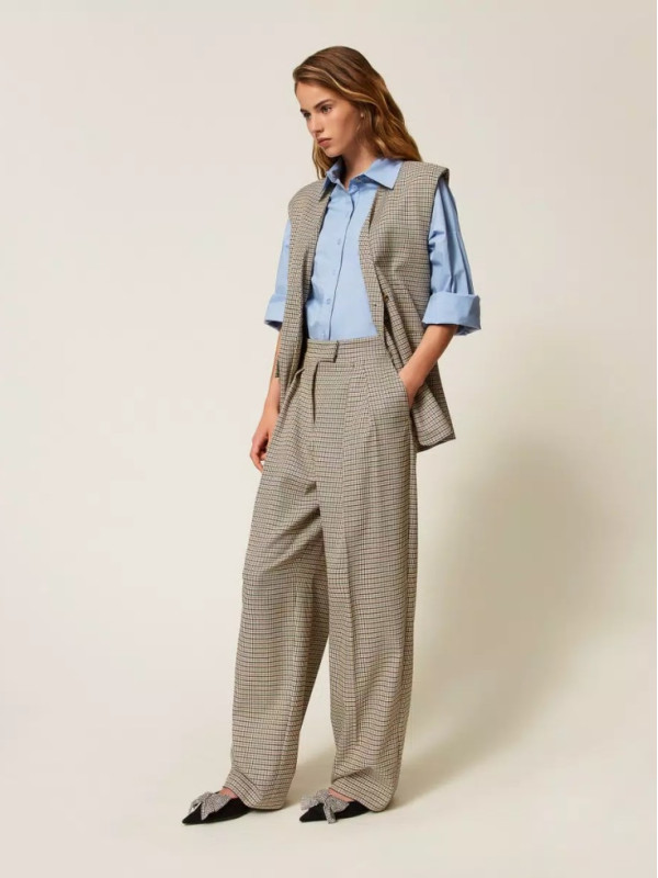 Штани палаццо / Натуральний / лапка 252AP2244