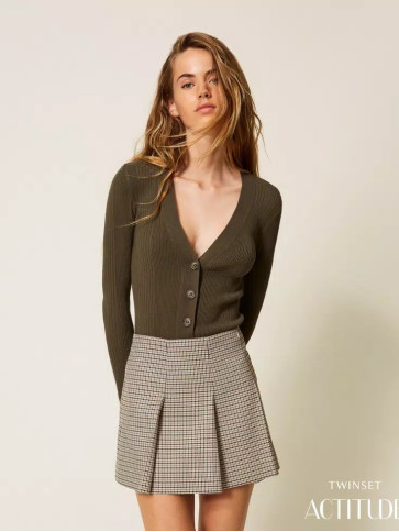 Спідниця міні / Натуральний / лапка