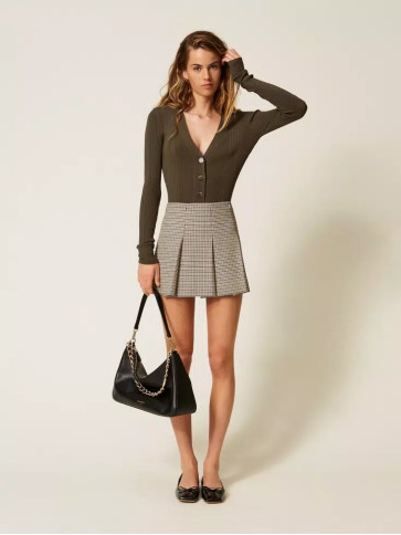 Спідниця міні / Натуральний / лапка