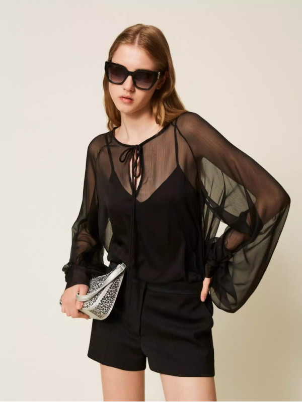 Блузка вуаль / Чорний 252AP2582