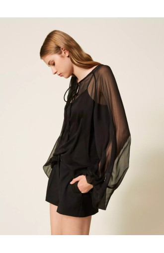 Блузка вуаль / Чорний