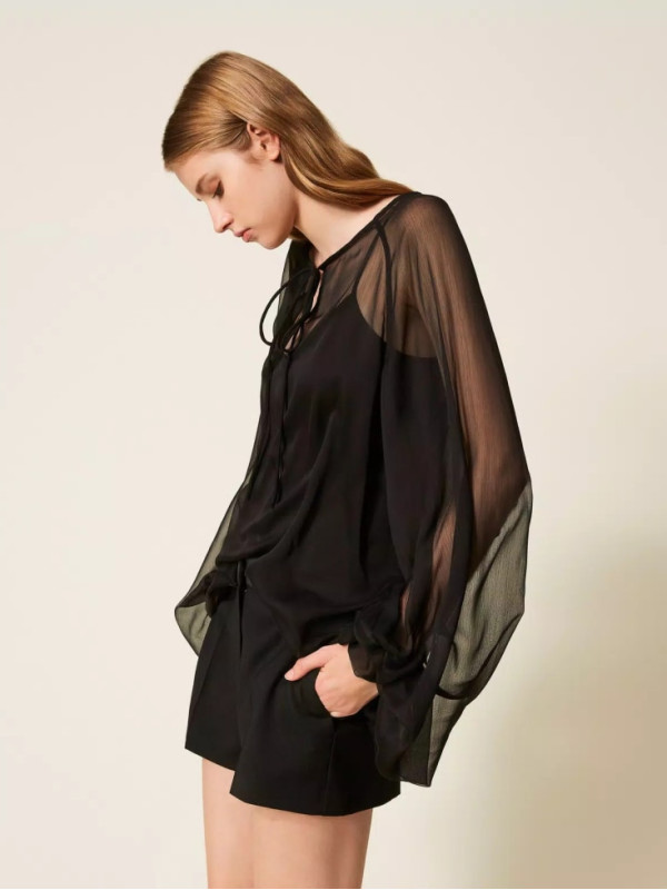 Блузка вуаль / Чорний 252AP2582