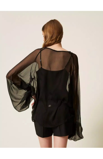 Блузка вуаль / Чорний